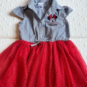 Disney Minnie Mouse Striped and Red Kids Dress